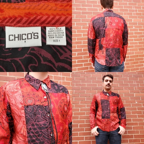 Silk Long-Sleeve Button-Up by Chico's - Picture 4 of 4